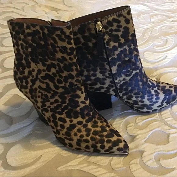 NEW TORY BURCH LEOPARD PRINT CALF HAIR ANKLE BOOT, leather, Size 7, - Picture 2 of 10